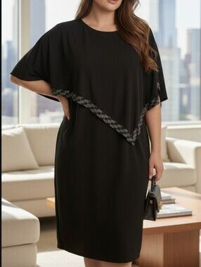 Elegant Black Dress with Sequin Accents